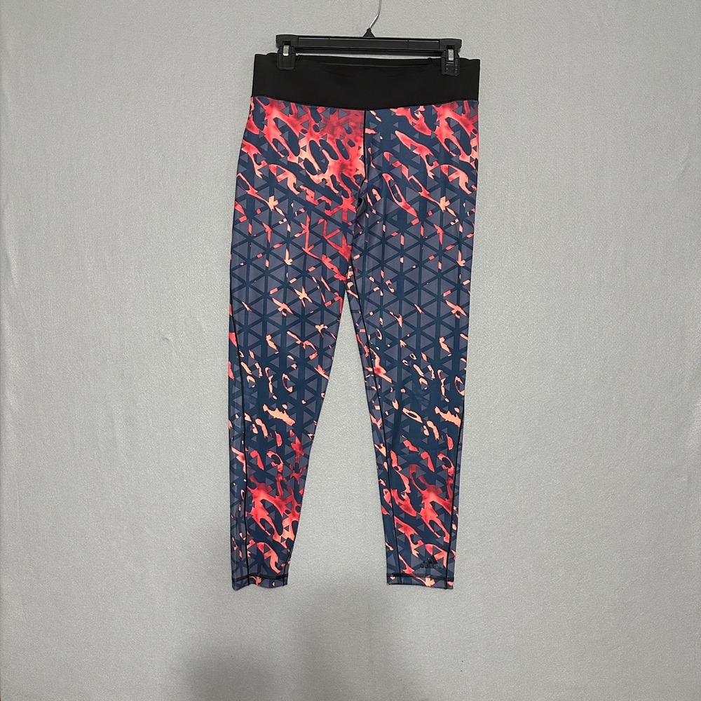 Adidas‎ Climalite Womens Large Geometric Abstract Print Athletic Leggings